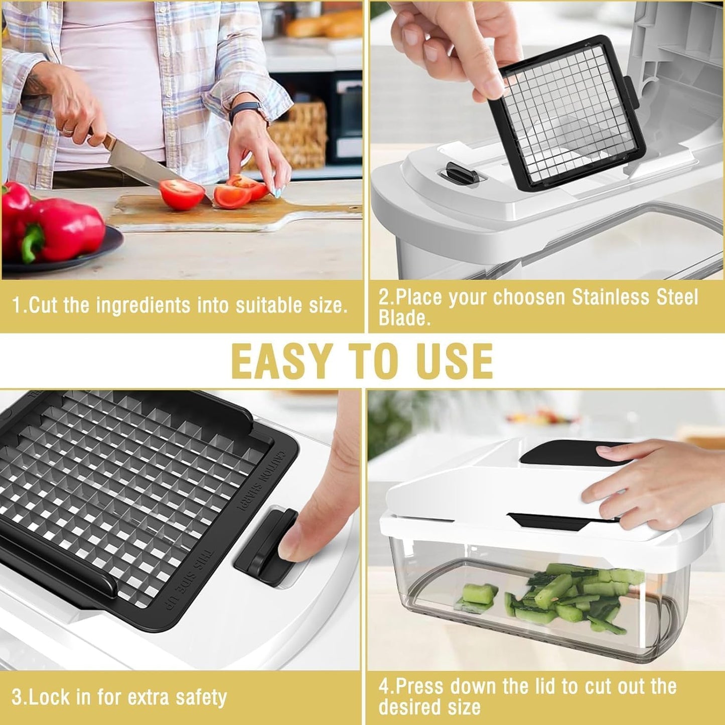 15-in-1 Vegetable Chopper with Container | Multifunctional Food Cutter